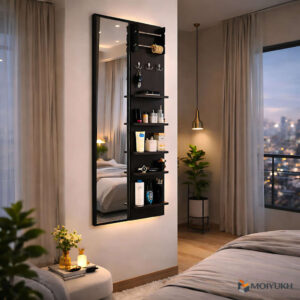 modern wall mounted dressing table with mirror and storage for bedroom in Bangladesh